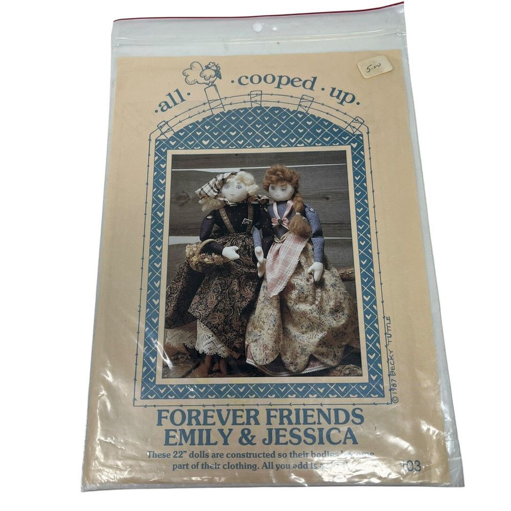 All Cooped Up Forever Friends Doll Sewing Pattern Emily & Jessica 22" Dolls 1987